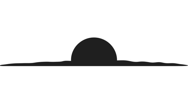 Black Silhouette of Setting Sun.