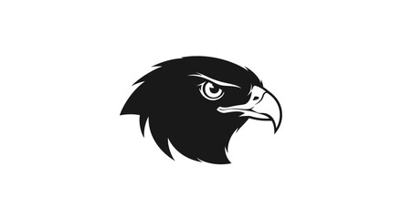 Fototapeta premium Black silhouette of eagle head.