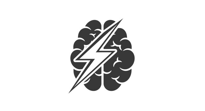 Brain with lightning bolt symbol.
