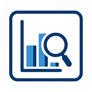 SEO search ranking bar magnifying results flat icon