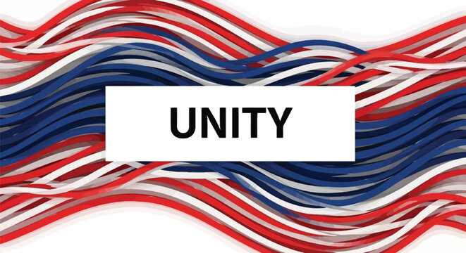 Waves of Red, White, and Blue Intertwine Symbolizing Unity and National Pride, Representing Collaboration and Harmony