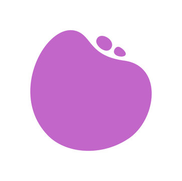 Pink abstract organic flat shape with irregular solid form set. Blob patch in fluid amoeba style, set as minimalist color accent for modern backgrounds and trendy design concepts.