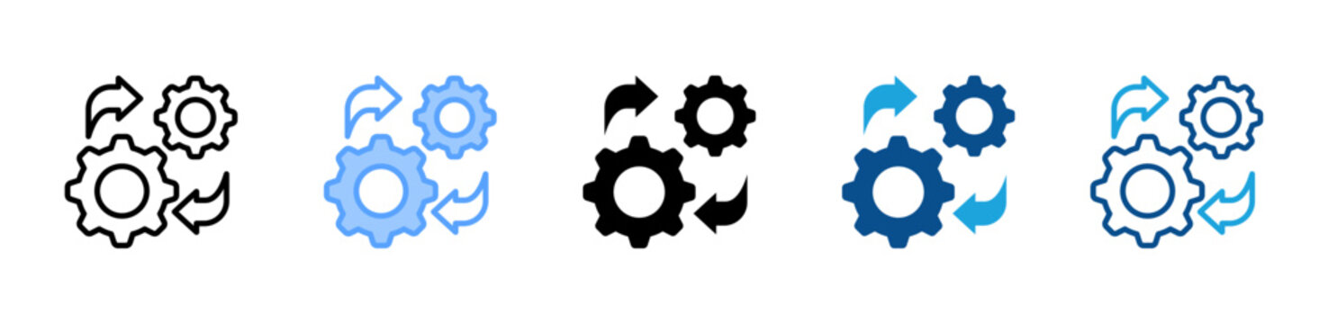 Transition web icon with multiple style collection