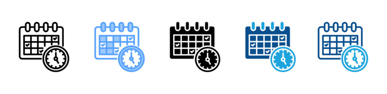 Planning web icon with multiple style collection