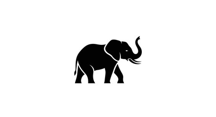 Obraz premium Black silhouette of an elephant.