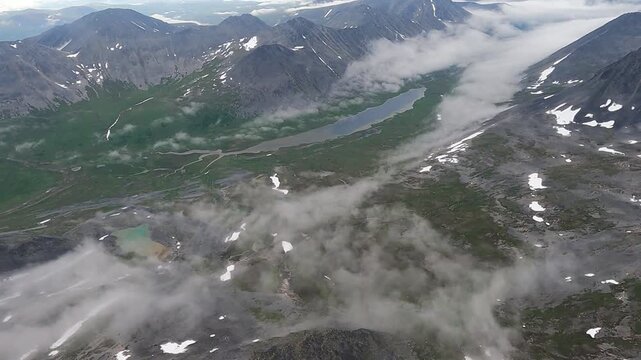 Alaska overhead view from plane over Katmai National Park