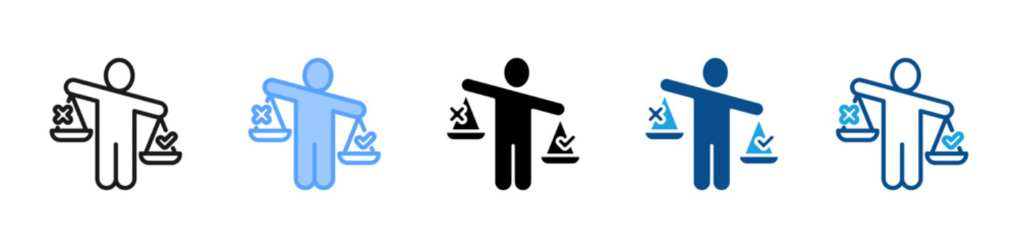 Morality web icon with multiple style collection