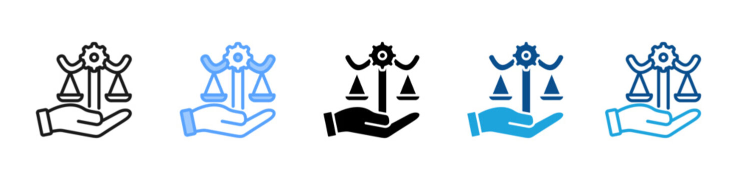 Fairness web icon with multiple style collection
