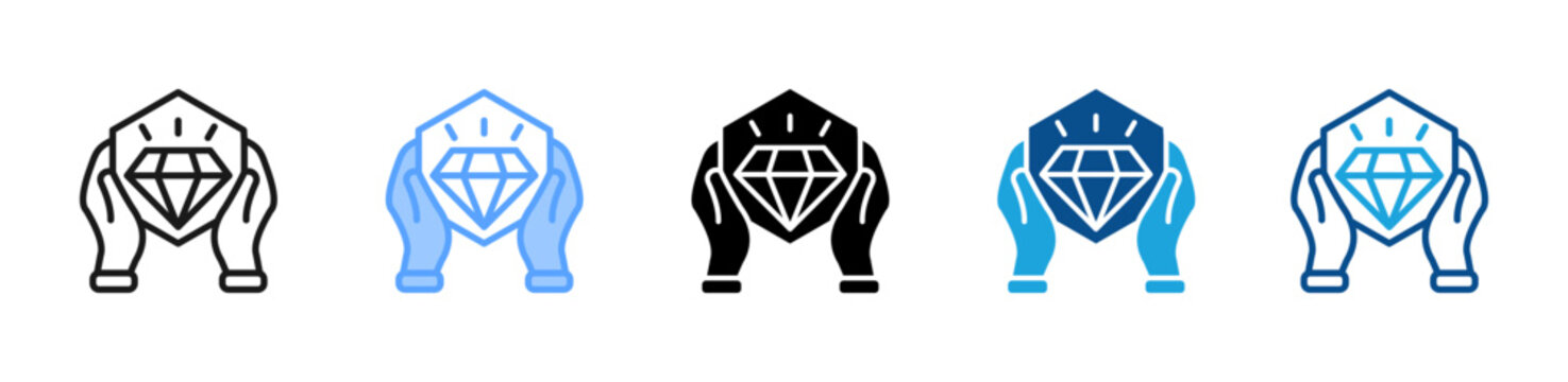 Values web icon with multiple style collection