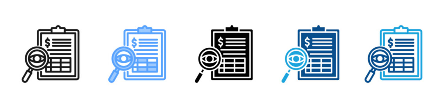 Oversight web icon with multiple style collection