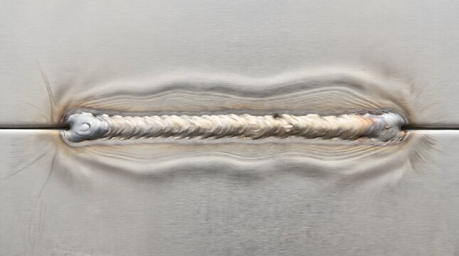 Welding seam on metal surface, industrial and manufacturing Industrial macro , copy space, professional background