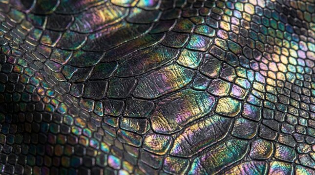 Iridescent snake skin pattern texture, shimmering scales