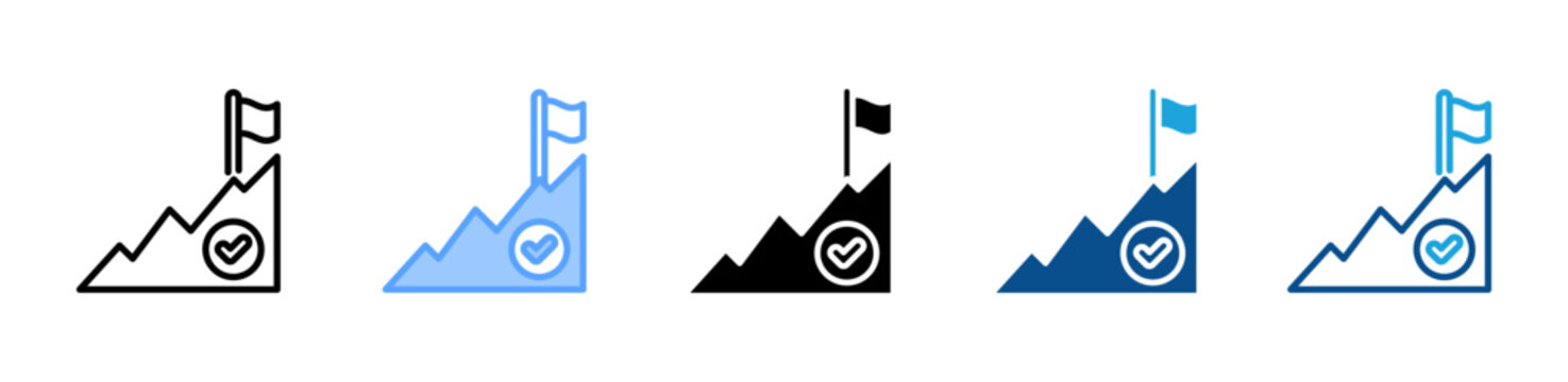 Milestone web icon with multiple style collection