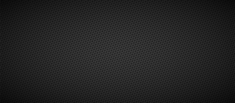 Carbon fiber speaker grill. Dark geometric grid pattern with realistic fiber weave for industrial audio equipment. Tech metal bg for construction concept, automotive interior futuristic textile design