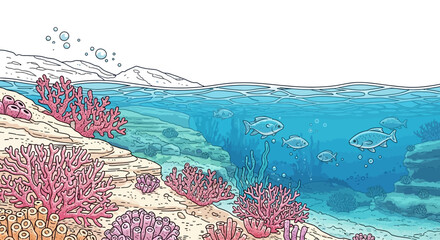 Coral Reef with Pink Coral. © jum