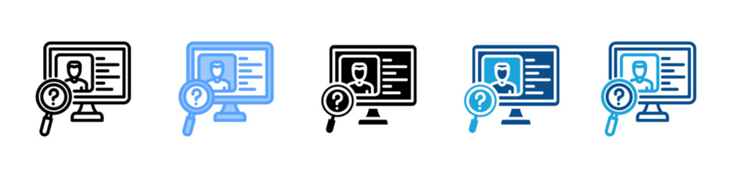 Identity web icon with multiple style collection