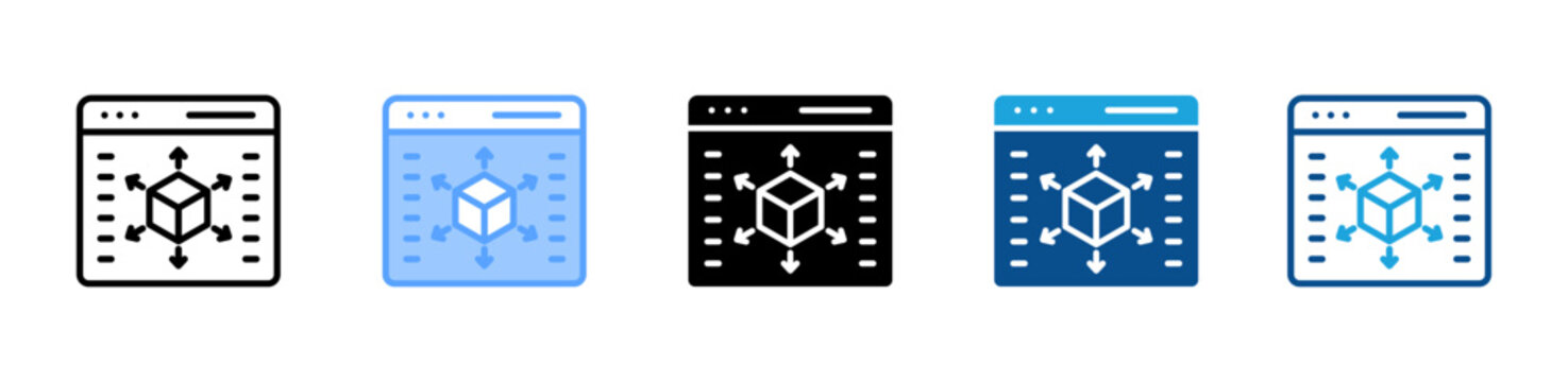Model web icon with multiple style collection