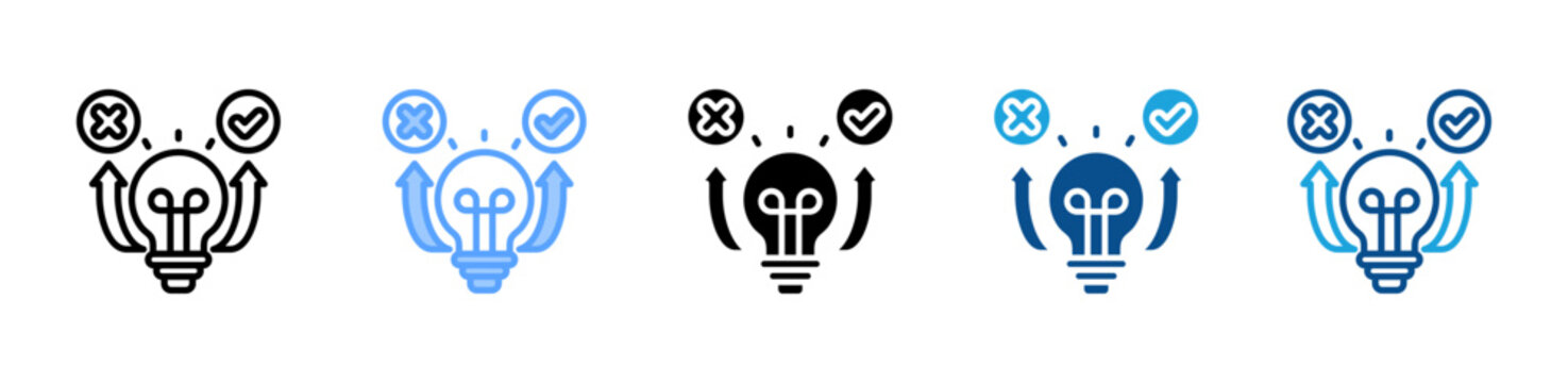 Decision web icon with multiple style collection