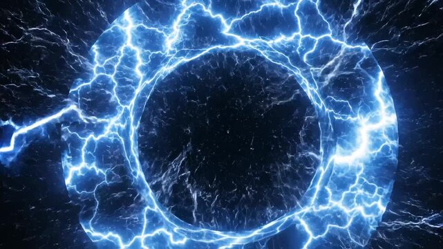 Electric blue circular energy pattern ideal for sleek commercial backgrounds and title sequences
