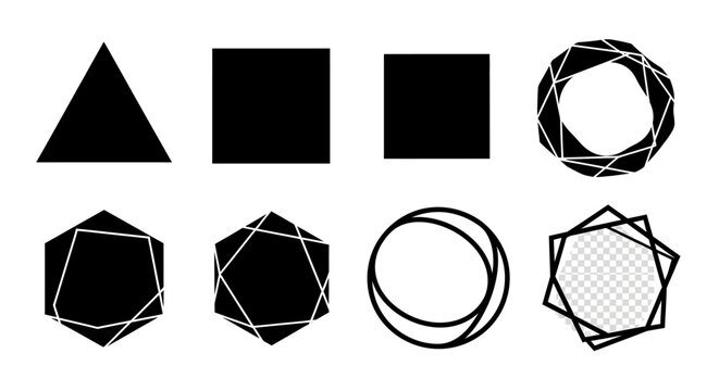 Set of Geometric Shapes and Abstract Frames