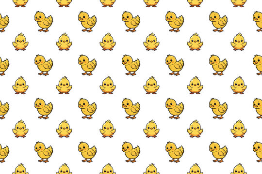 seamless background with chiks