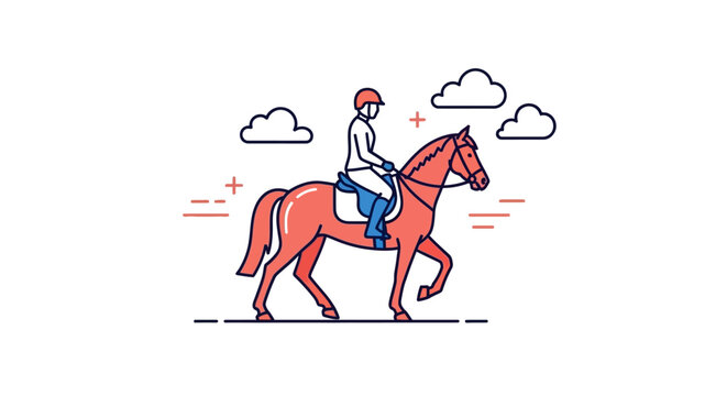 Equestrian Riding Horse Galloping Fast.