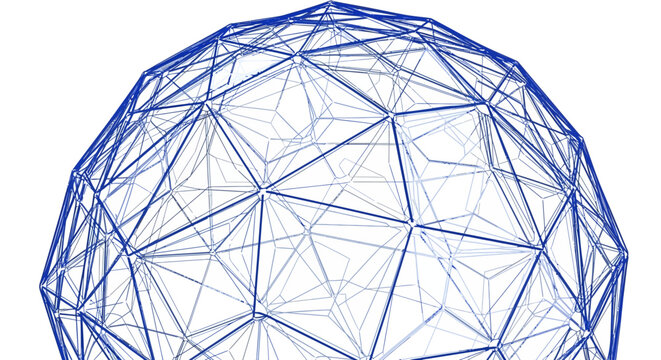 Abstract Geodesic Sphere Wireframe Structure
