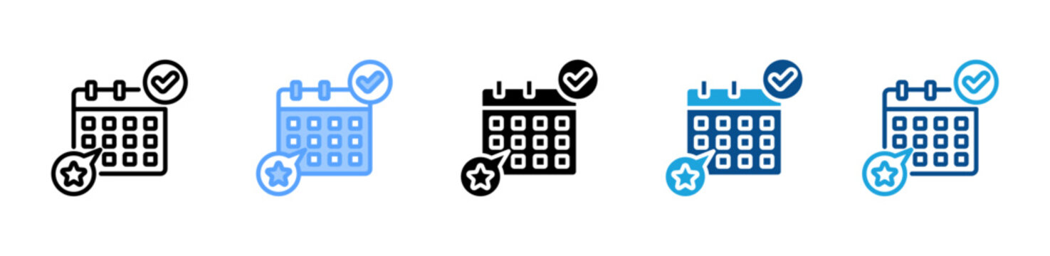 Event Schedule web icon with multiple style collection
