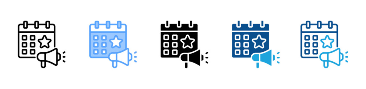 Event web icon with multiple style collection