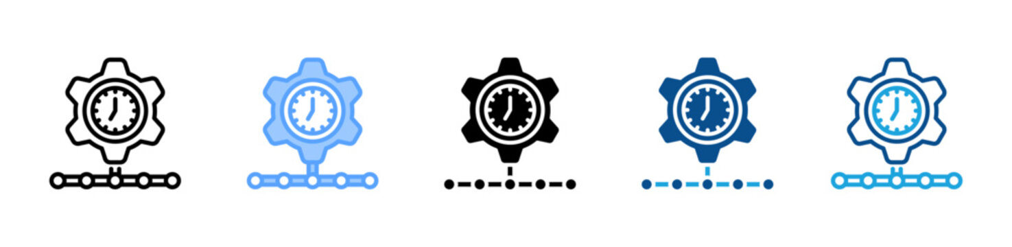 Timeline web icon with multiple style collection