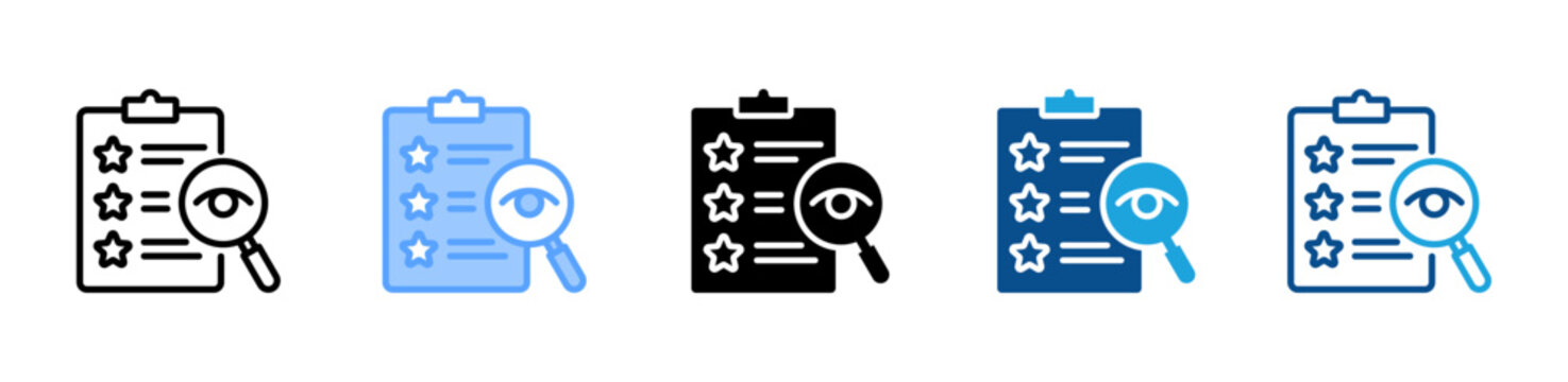 Review web icon with multiple style collection