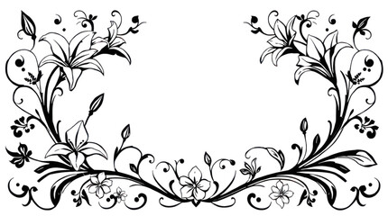 Obraz premium Floral Glowing Frame Border Design on Transparent Background for Elegant Decorative Artwork