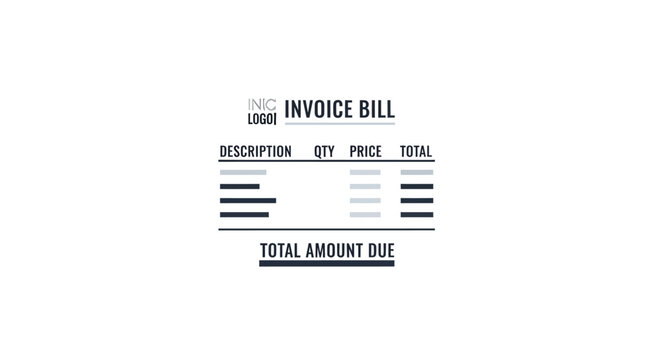 Invoice bill with total amount due.