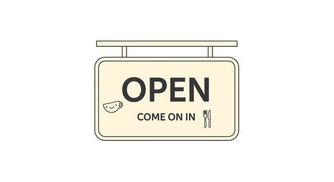 Open Sign with Come On In.