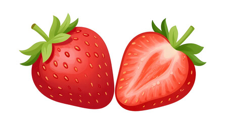 strawberry, fruit, red, fresh, berry, sweet, juicy, food, organic, healthy, leaf, green, natural, ripe, isolated, white, natural © mrpixel