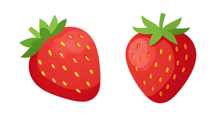 red strawberry illustration, fresh berry fruit, green leafy cap strawberry, juicy sweet fruit, organic food design, white background strawberry, ripe berry fruit, healthy fruit graphic, farm fresh pro © mrpixel