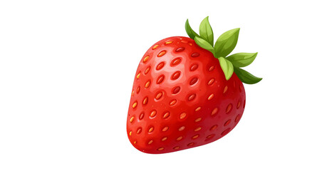 red strawberry illustration, fresh berry fruit, green leafy cap strawberry, juicy sweet fruit, organic food design, white background strawberry, ripe berry fruit, healthy fruit graphic, farm fresh pro © mrpixel