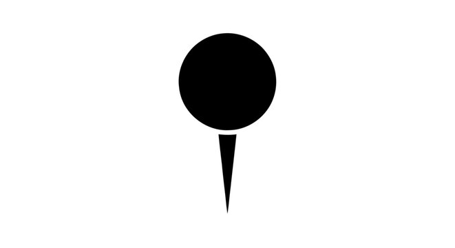 Vector illustration of push pin on a transparent background