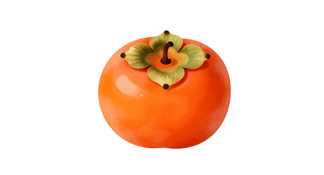 persimmon fruit illustration, diospyros kaki fruit, japanese persimmon design, oriental persimmon fruit, ripe orange persimmon, fresh sweet fruit, organic tropical produce, white background persimmon,