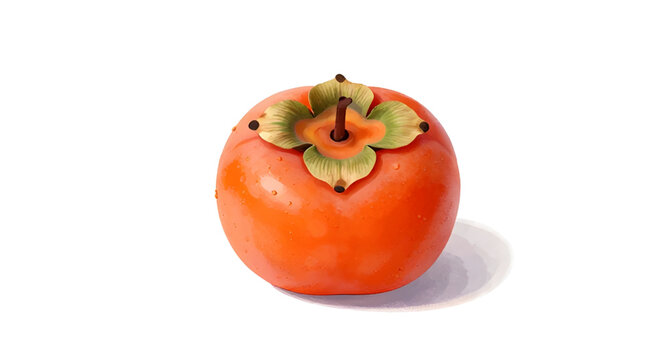 persimmon fruit illustration, diospyros kaki fruit, japanese persimmon design, oriental persimmon fruit, ripe orange persimmon, fresh sweet fruit, organic tropical produce, white background persimmon,