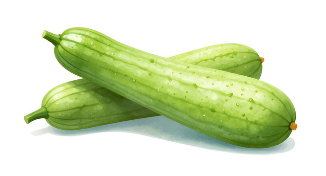 luffa gourd illustration, loofah vegetable design, sponge gourd fresh, green organic vegetable, healthy cooking ingredient, natural farm produce, white background luffa, edible gourd vegetable, garden