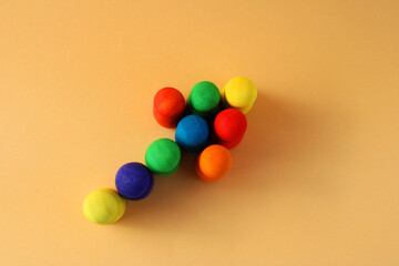 Obraz premium A group of people together form an arrow