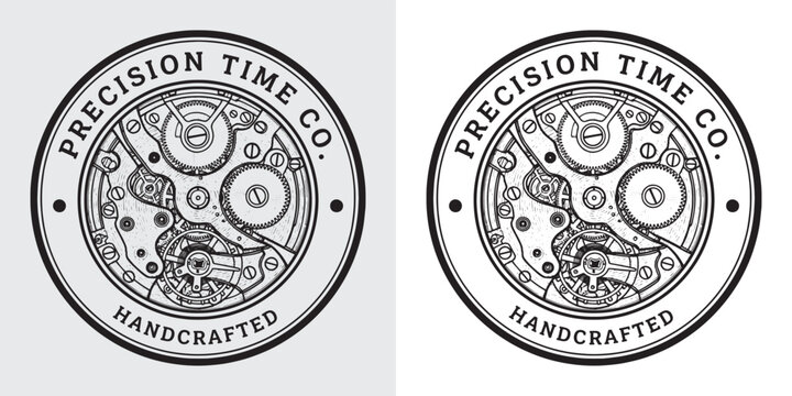Vintage Internal Watch Movement Mechanism Logo for Precision Time Co