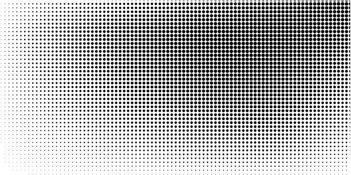 Grunge halftone gradient background. Faded grit noise texture. White and black sand wallpaper. Retro pixelated backdrop. Anime or manga style comic overlay. Vector graphic design textured template, 