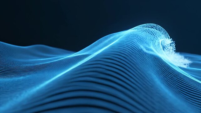 Blue digital wave animation ideal for sleek commercial backgrounds and title sequences