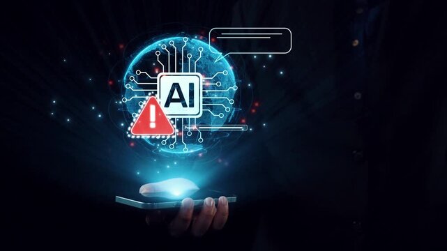 AI interface showing prompt error warning and system alert. AI prompt failure can lead to incorrect output or hallucination. Managing AI prompt error is crucial in safe AI deployment. Elide