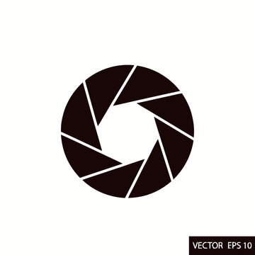 Aperture icon represents a camera shutter mechanism used for photography and light control in professional imaging equipment.