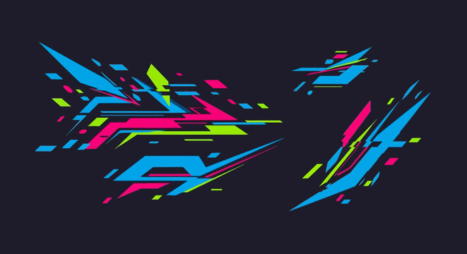 Abstract Geometric Speed Lines and Racing Decal Graphic Design
