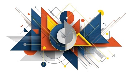 Vibrant geometric shapes abstract design.