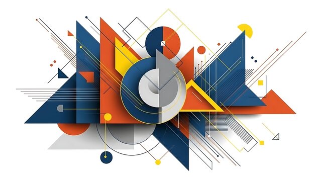 Vibrant geometric shapes abstract design.